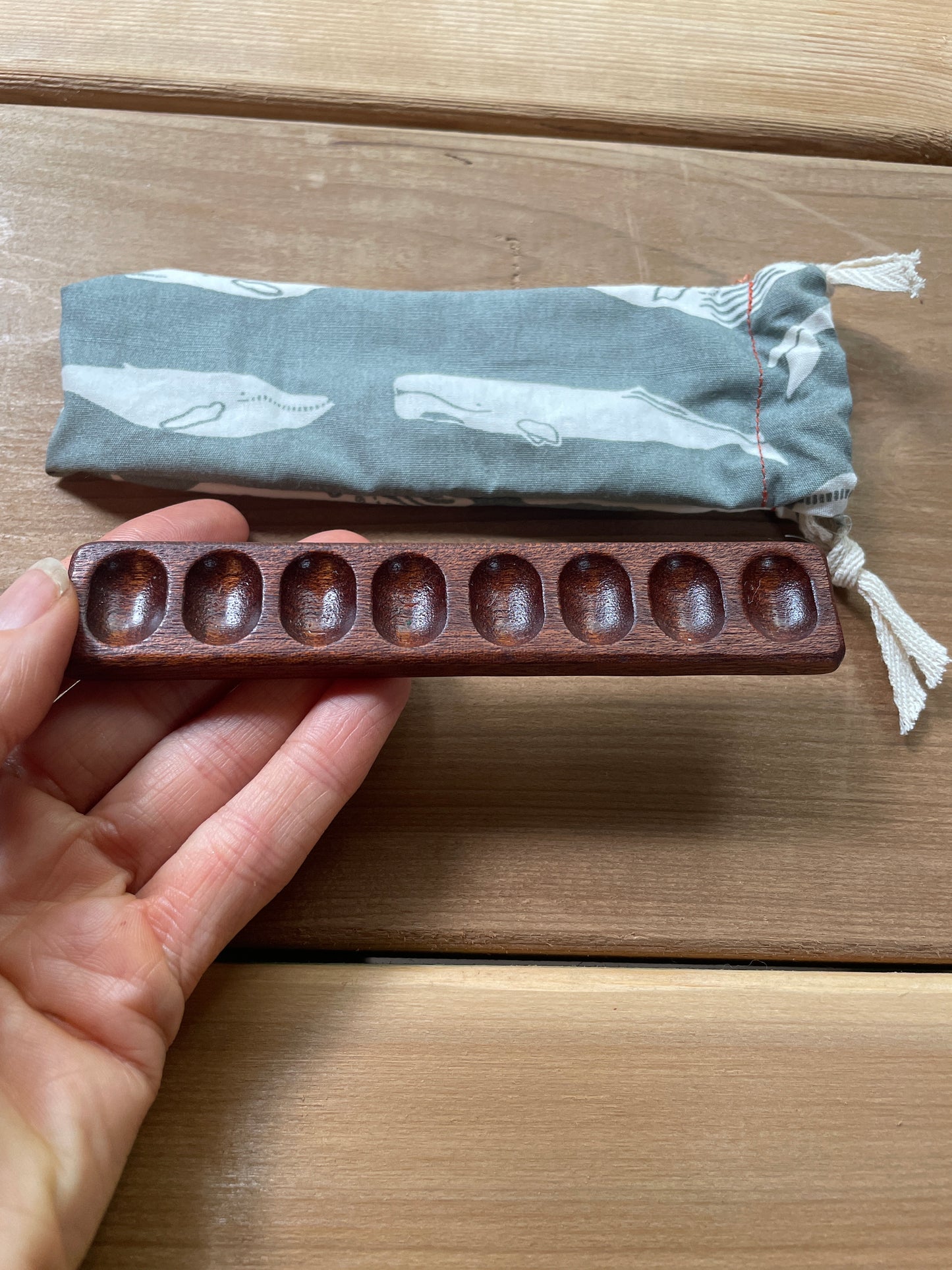 8 Well Watercolor Palette, Sapele whale bag