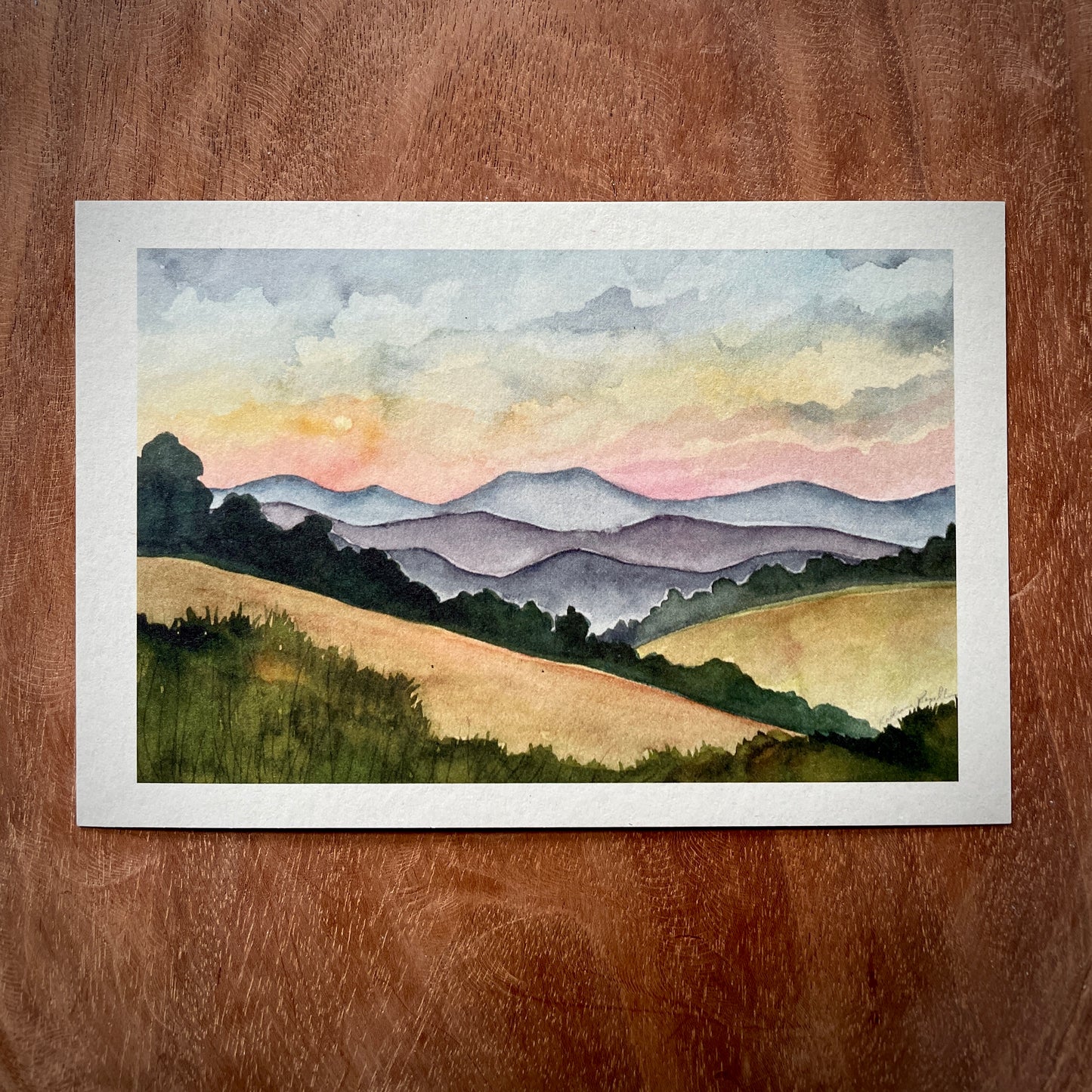 Blue Ridge Mountain Sunset POSTCARD scenes the Blue Ridge Mountains