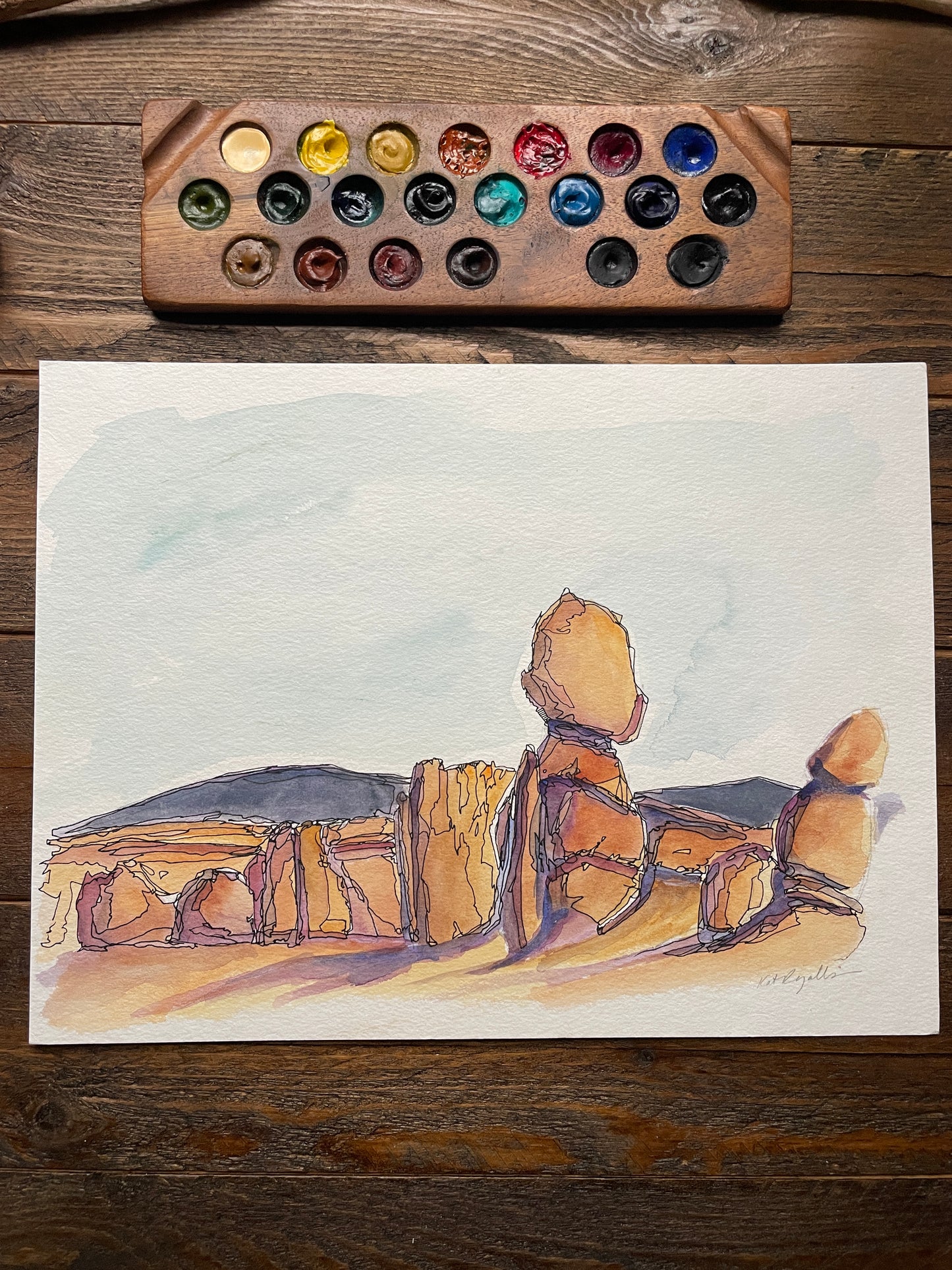 Red Rock Desert ORIGINAL 9x12"