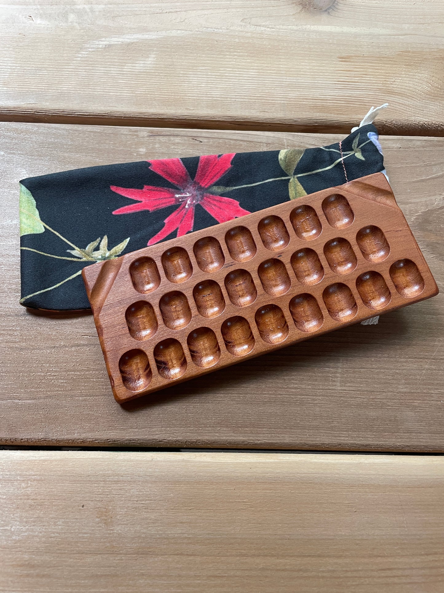 24 Well Watercolor Palette, Cherry with floral organic cotton bag