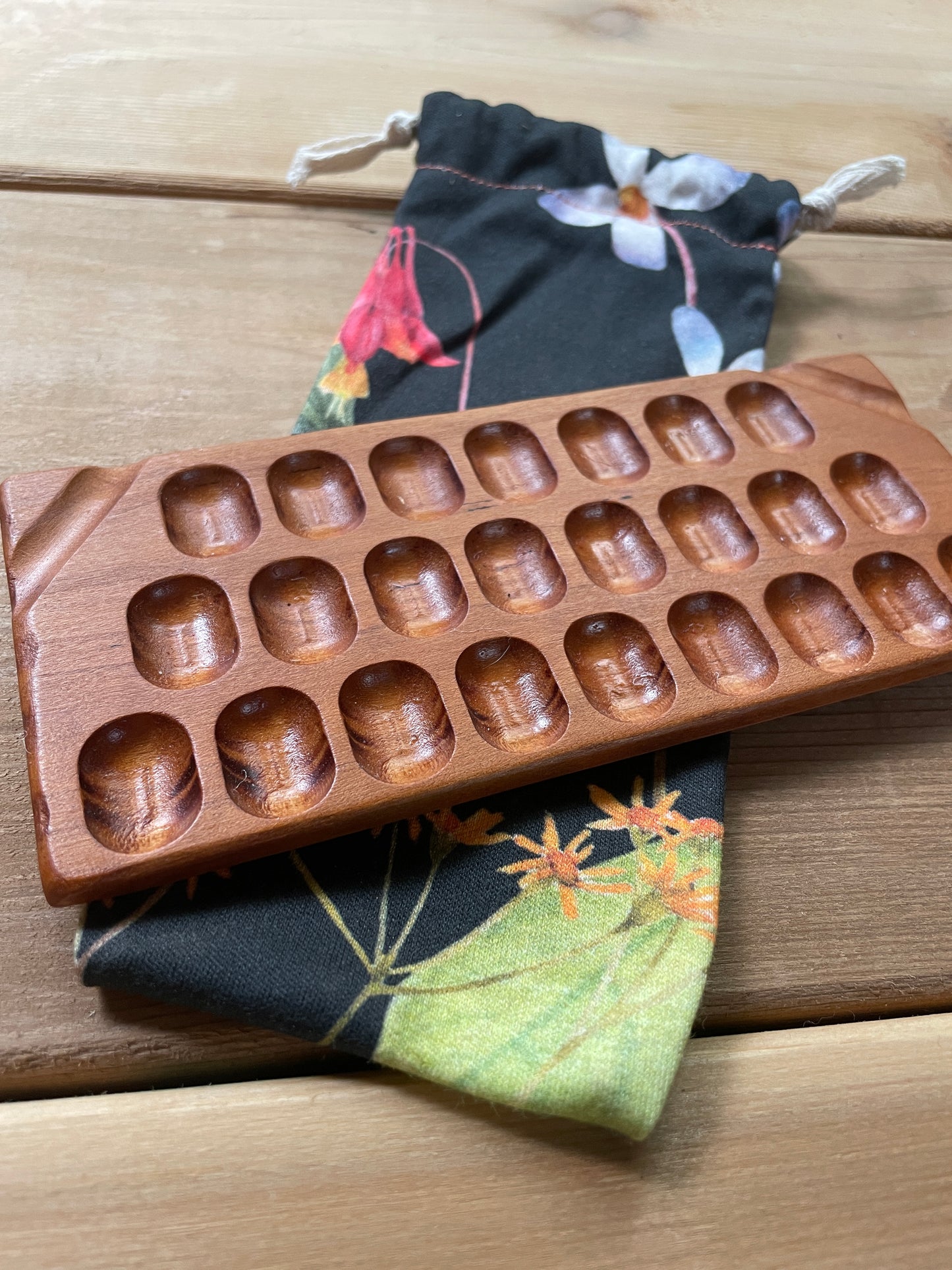 24 Well Watercolor Palette, Cherry with floral organic cotton bag