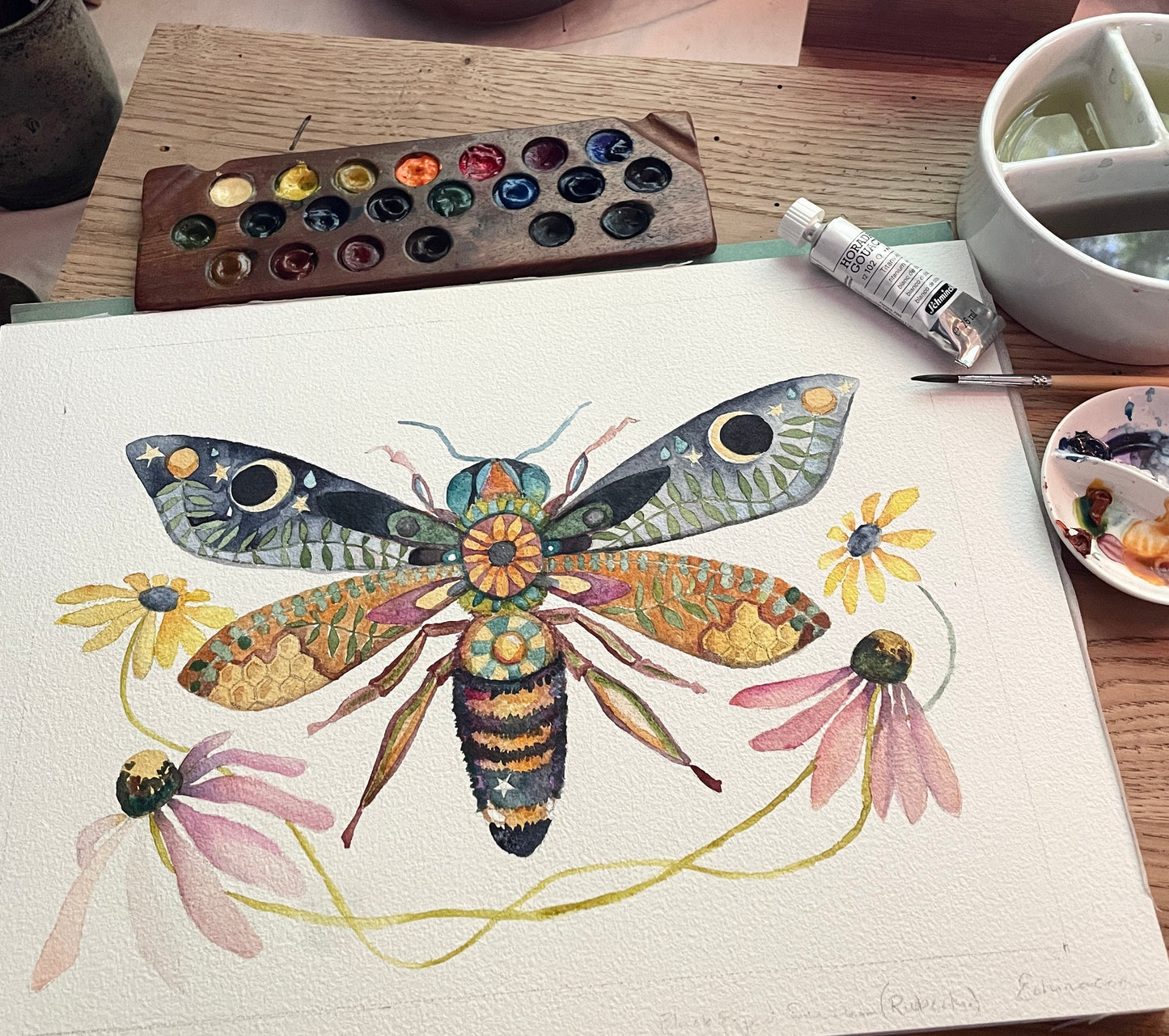 Honey Bee and Blooms PRINTS