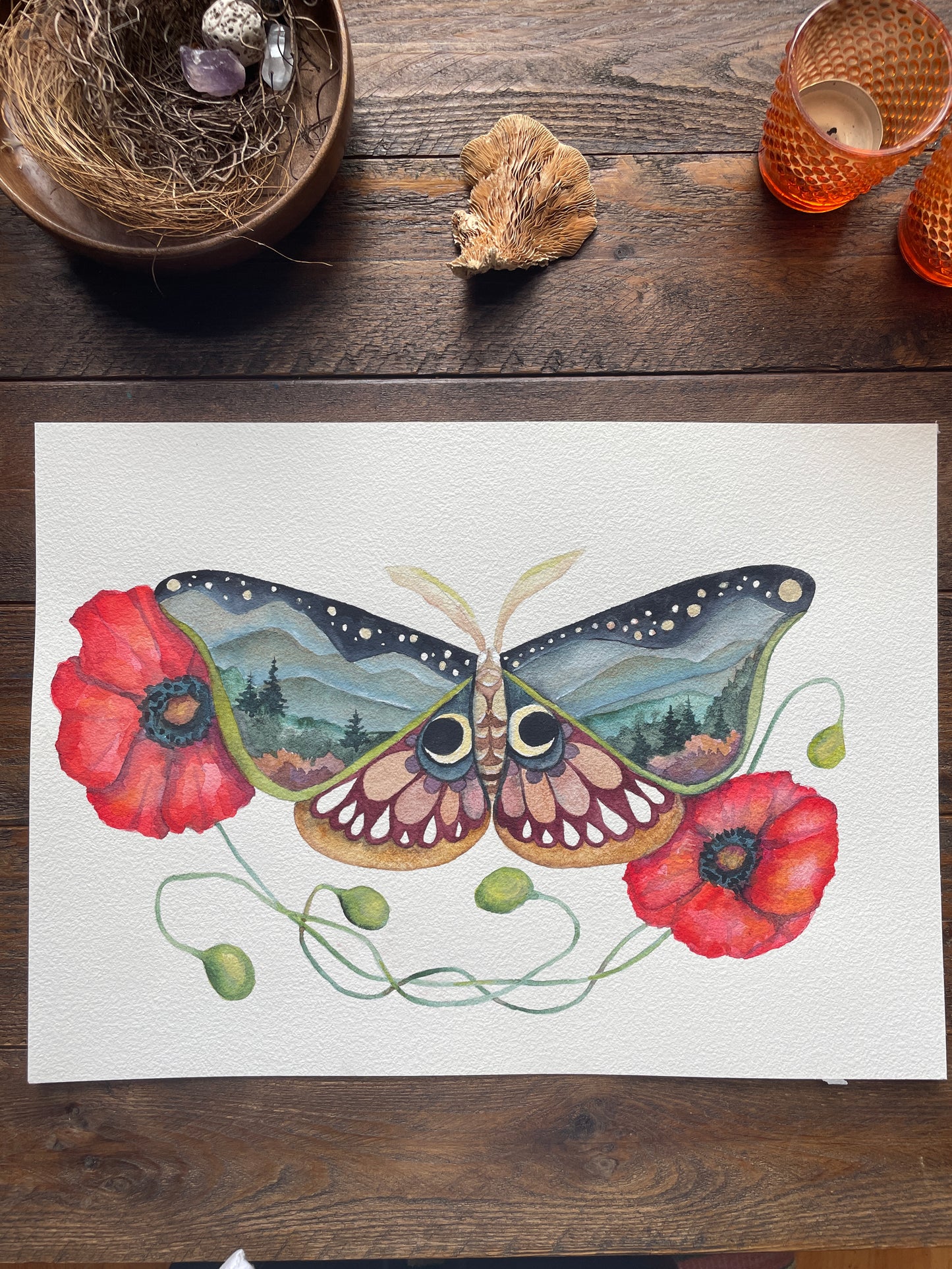 Wings and Poppies ORIGINAL and PRINTS