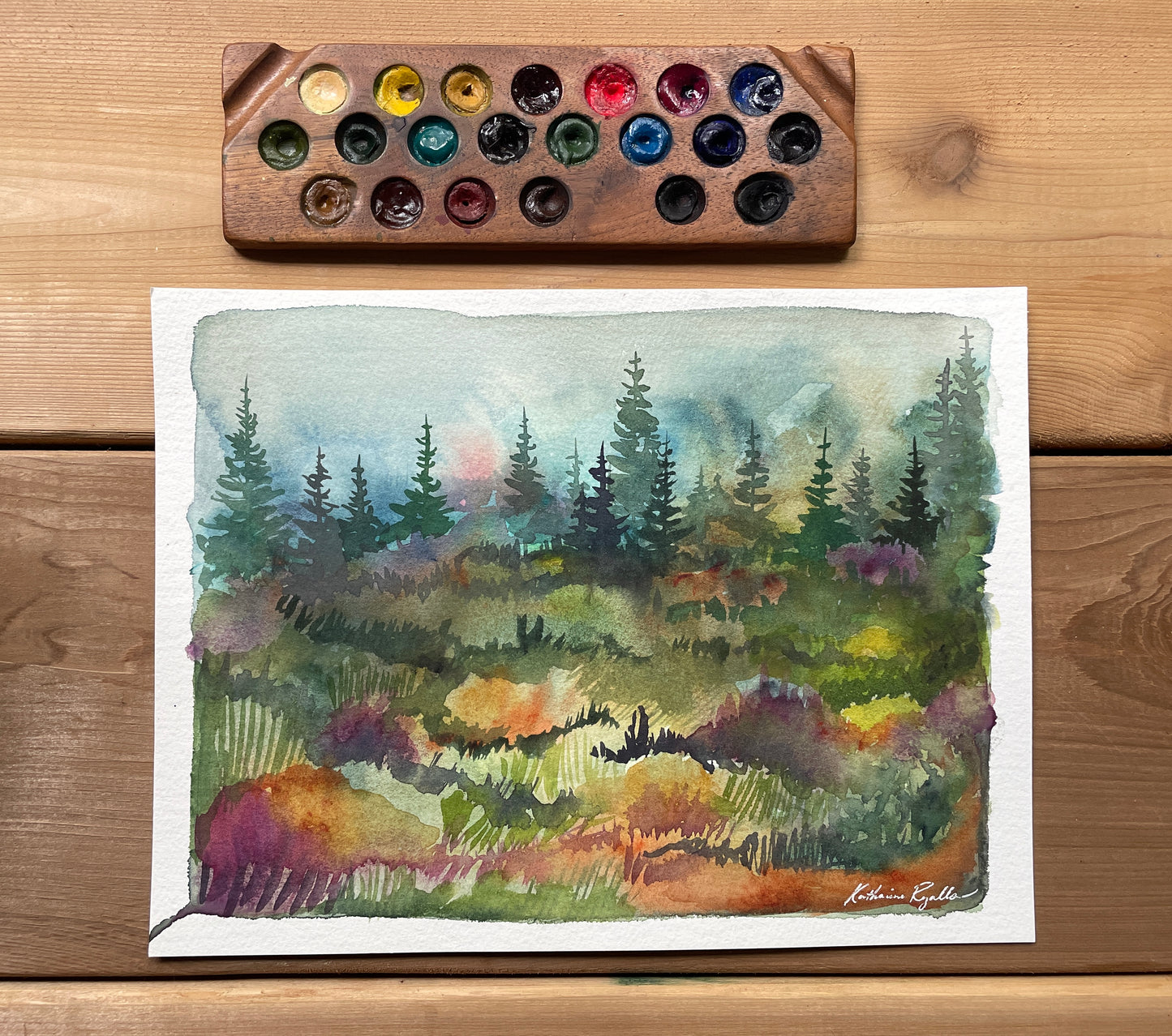 Spring Mountain Meadow ORIGINAL Watercolor