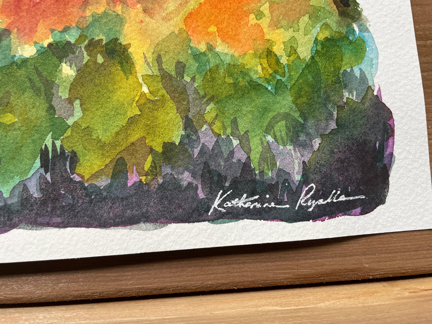 Flame Azaleas on Roan ORIGINAL Watercolor