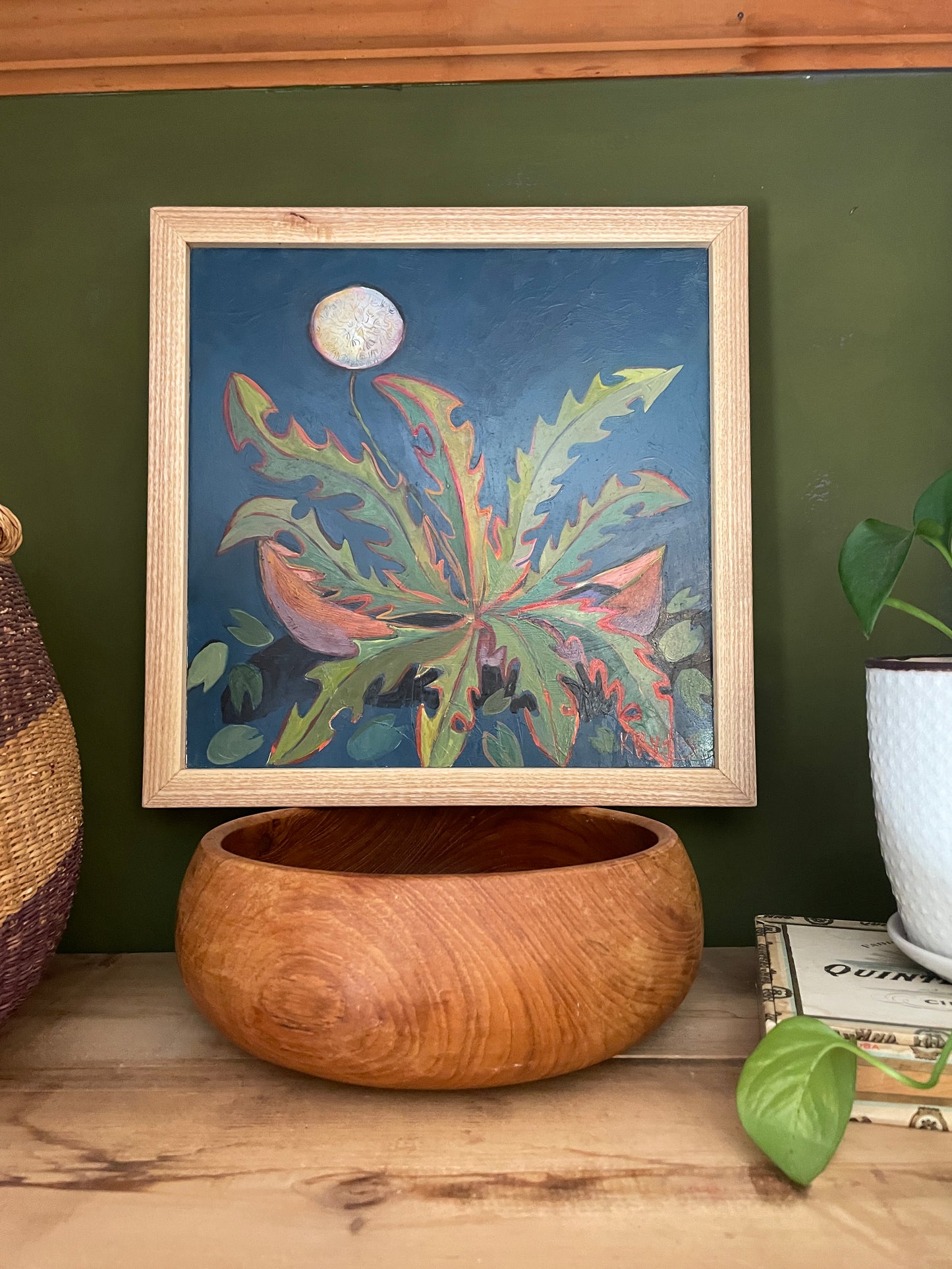 Dandelion Paddle ORIGINAL oil framed