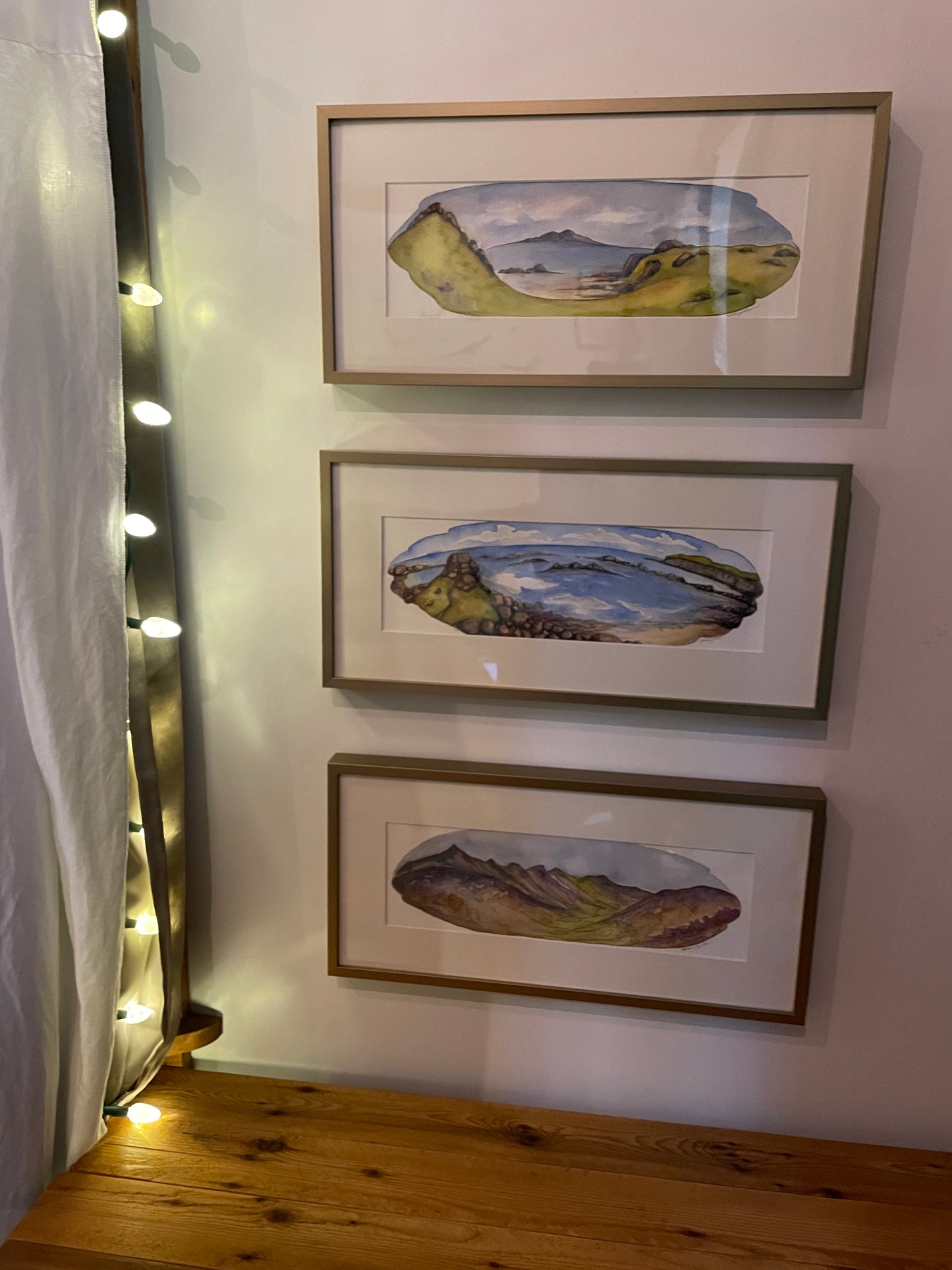 Green and Blue in Scotland, framed ORIGINAL watercolor