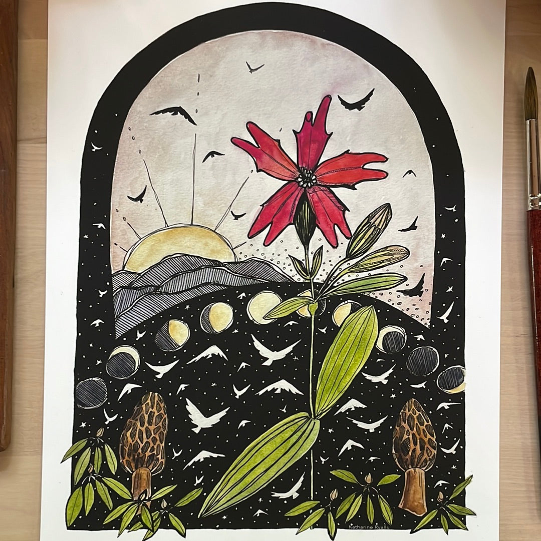 Morels and Moonlight PRINT 5x7, 8x10, 11x14”