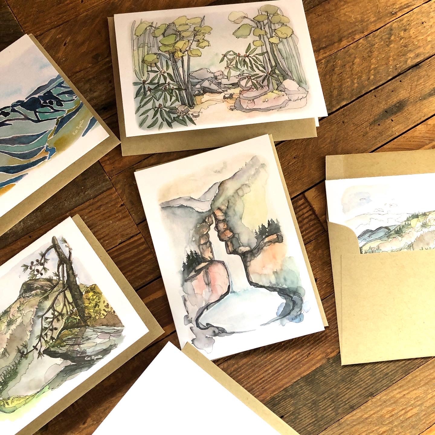 Linville Gorge set of 4 blank NOTECARDS