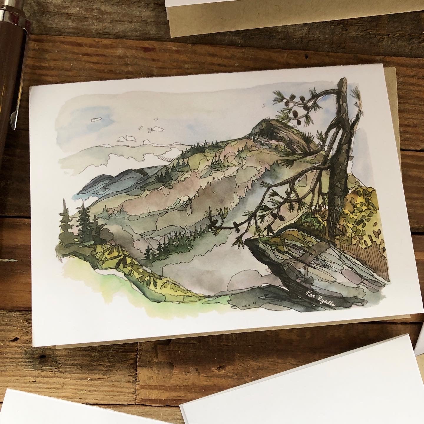 Linville Gorge set of 4 blank NOTECARDS