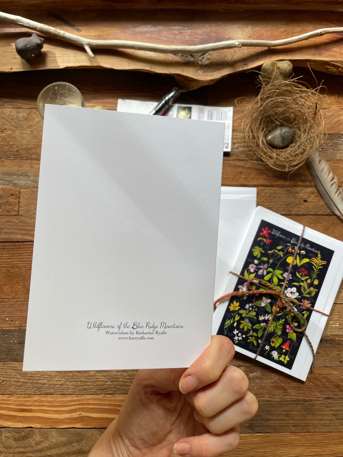 Wildflowers set of 4 NOTECARDS on recycled paper