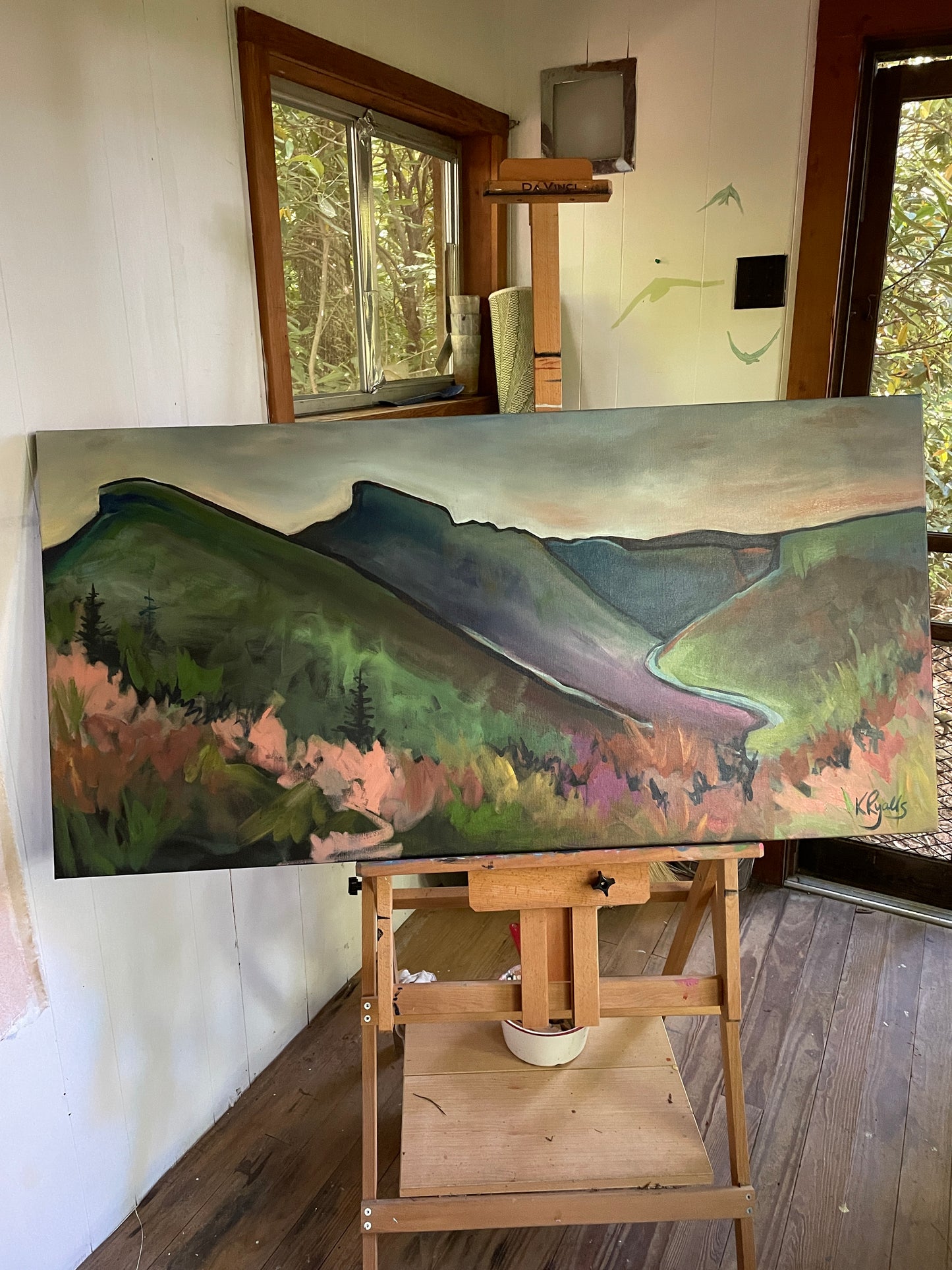 Bursting with Life, Linville Gorge, ORIGINAL 48x24”