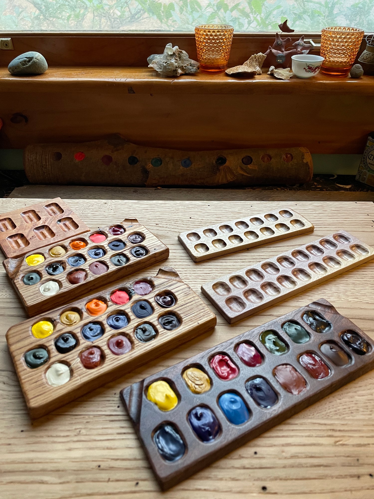 Wooden Watercolor Palettes