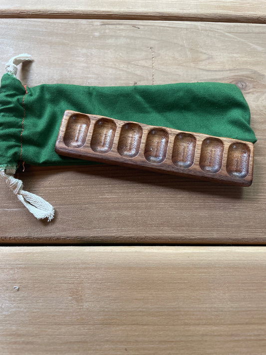 7 Well Watercolor Palette, walnut green bag