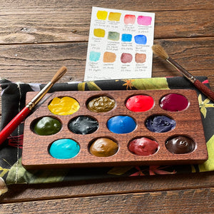Poured paint in wooden palette (paint only) per well – Katharine Ryalls