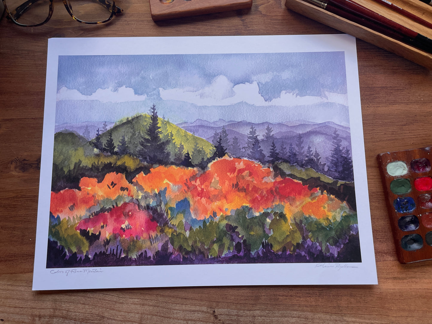 Flame Azaleas and Rhododendrons on Roan PRINT