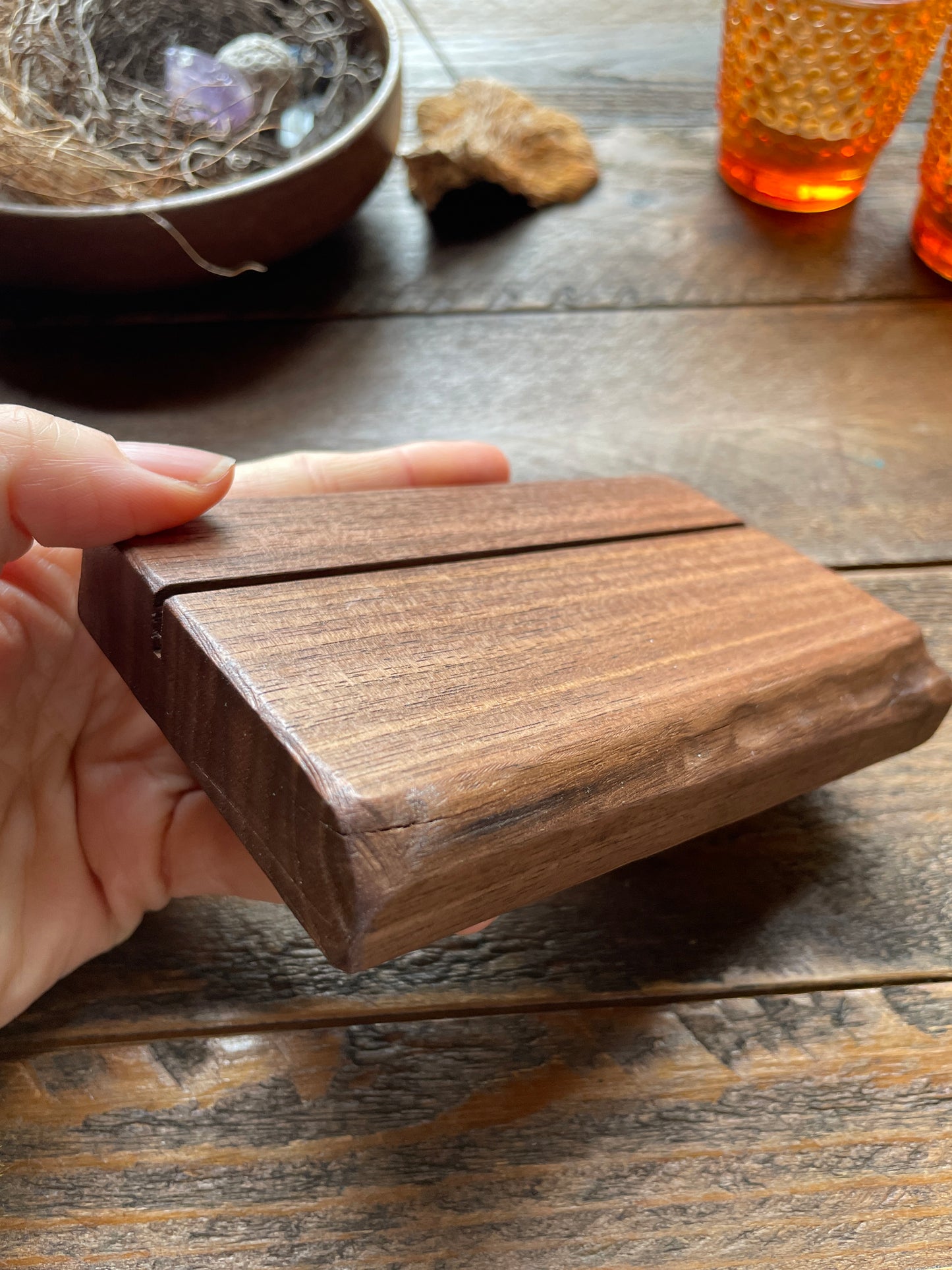 Card Holder, walnut medium