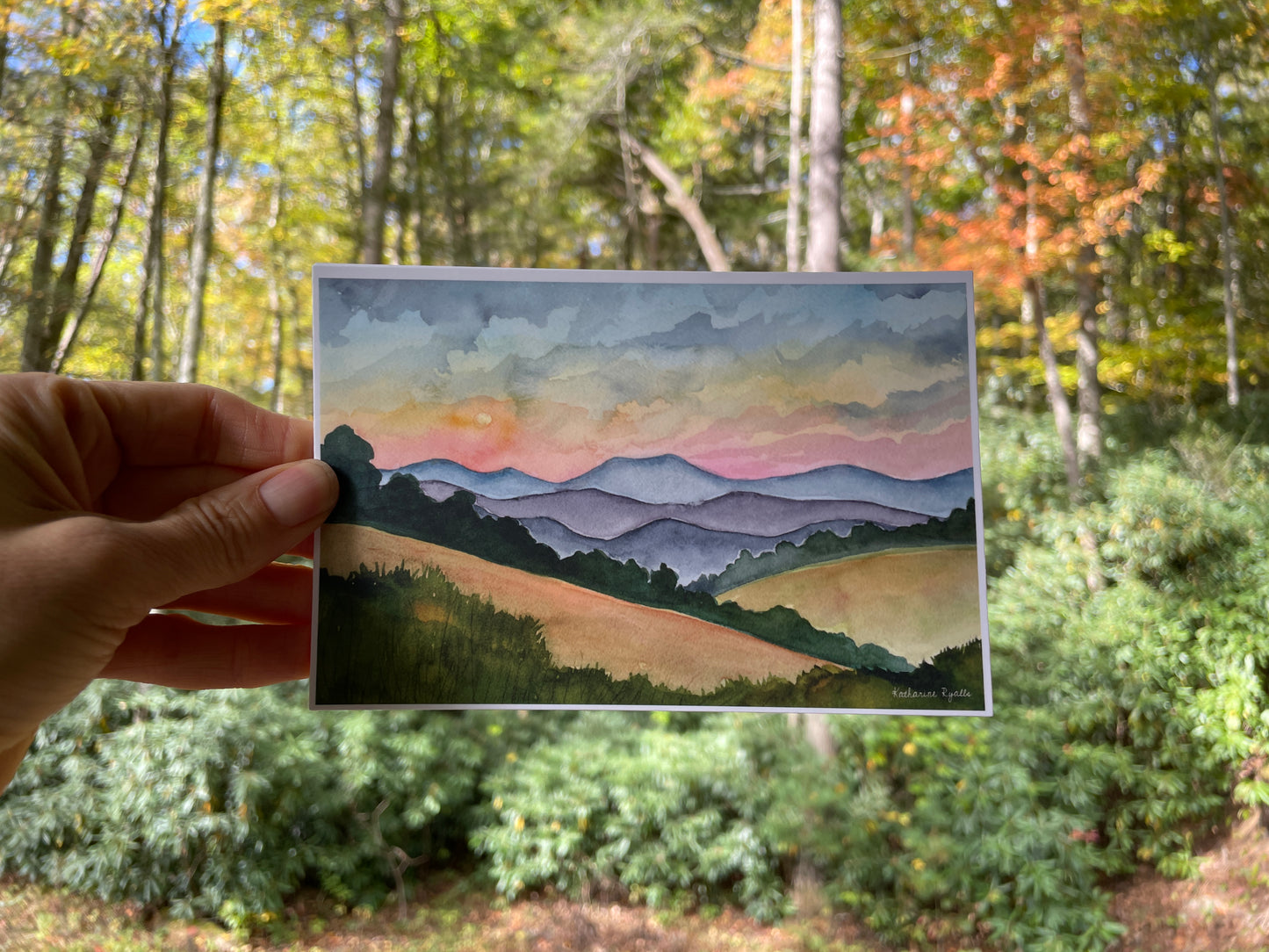 Blue Ridge Mountain Sunset POSTCARD scenes the  Blue Ridge Mountains