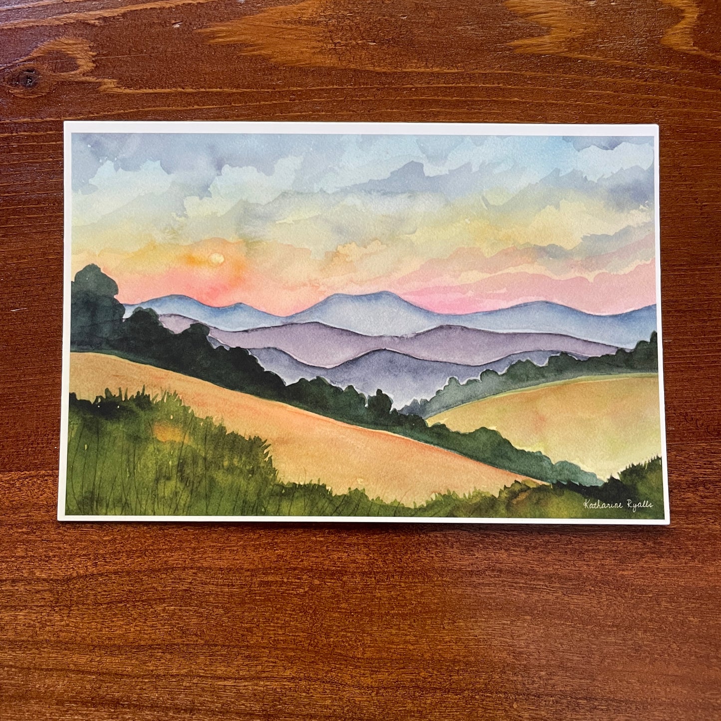 Blue Ridge Mountain Sunset POSTCARD scenes the  Blue Ridge Mountains
