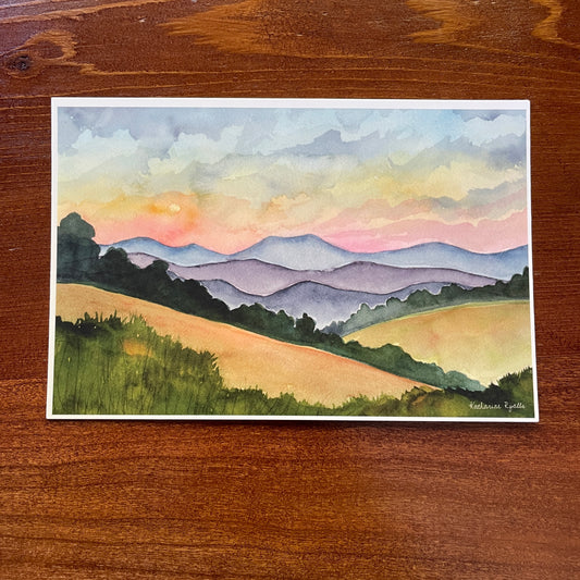 Blue Ridge Mountain Sunset POSTCARD scenes the  Blue Ridge Mountains