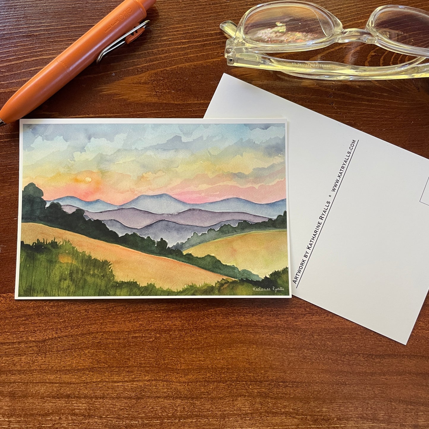 Blue Ridge Mountain Sunset POSTCARD scenes the  Blue Ridge Mountains