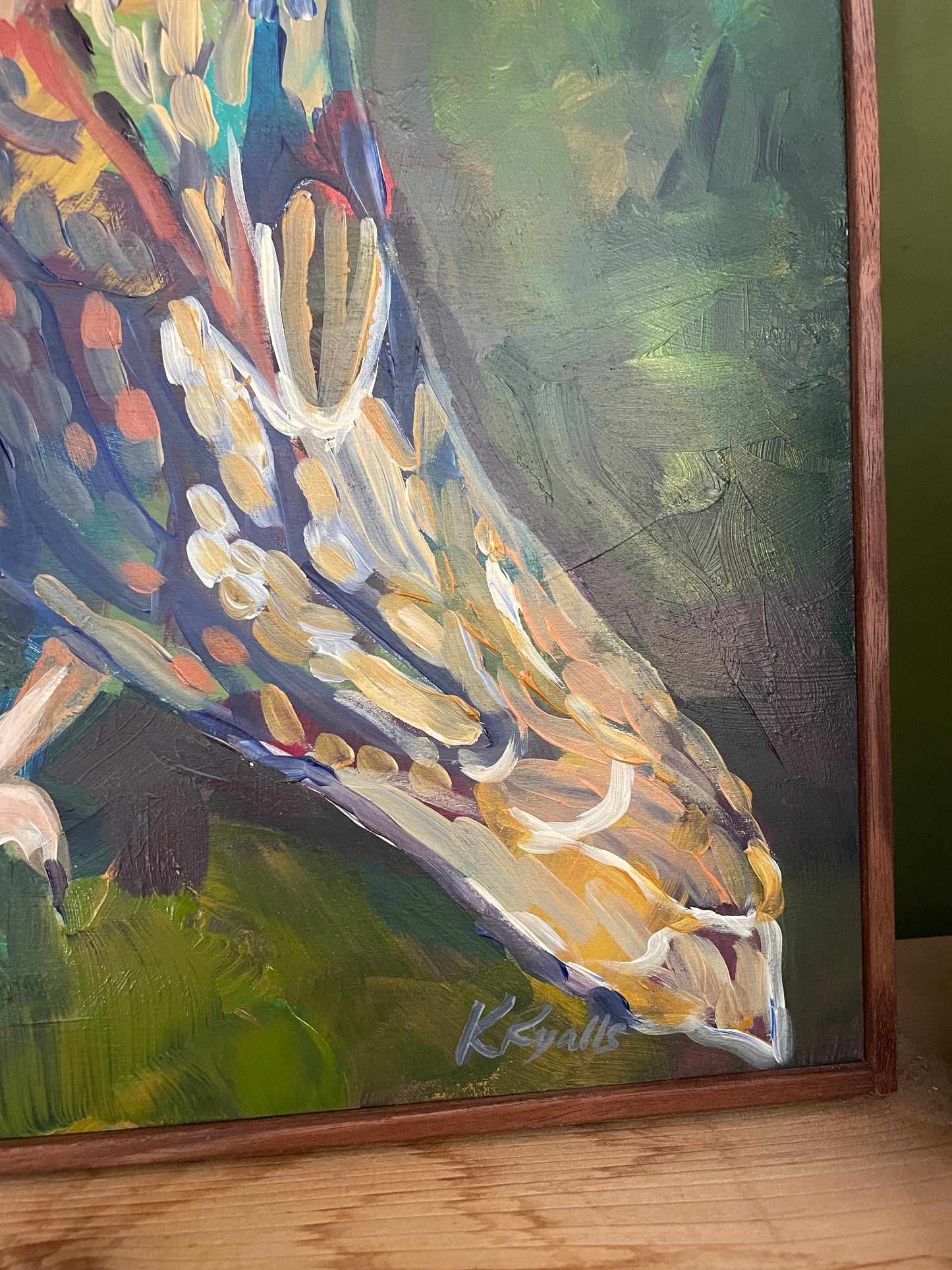 Serenity the Barn Owl ORIGINAL acrylic framed