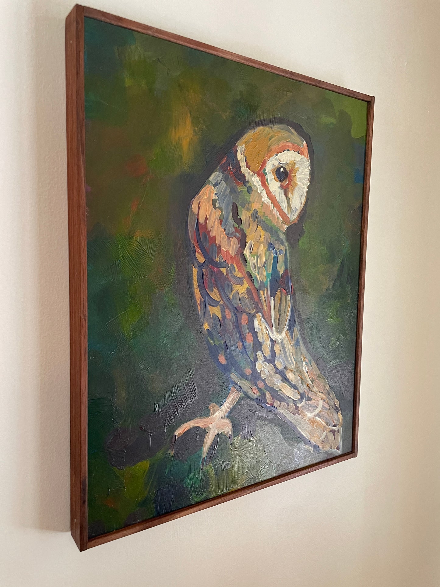 Serenity the Barn Owl ORIGINAL acrylic framed