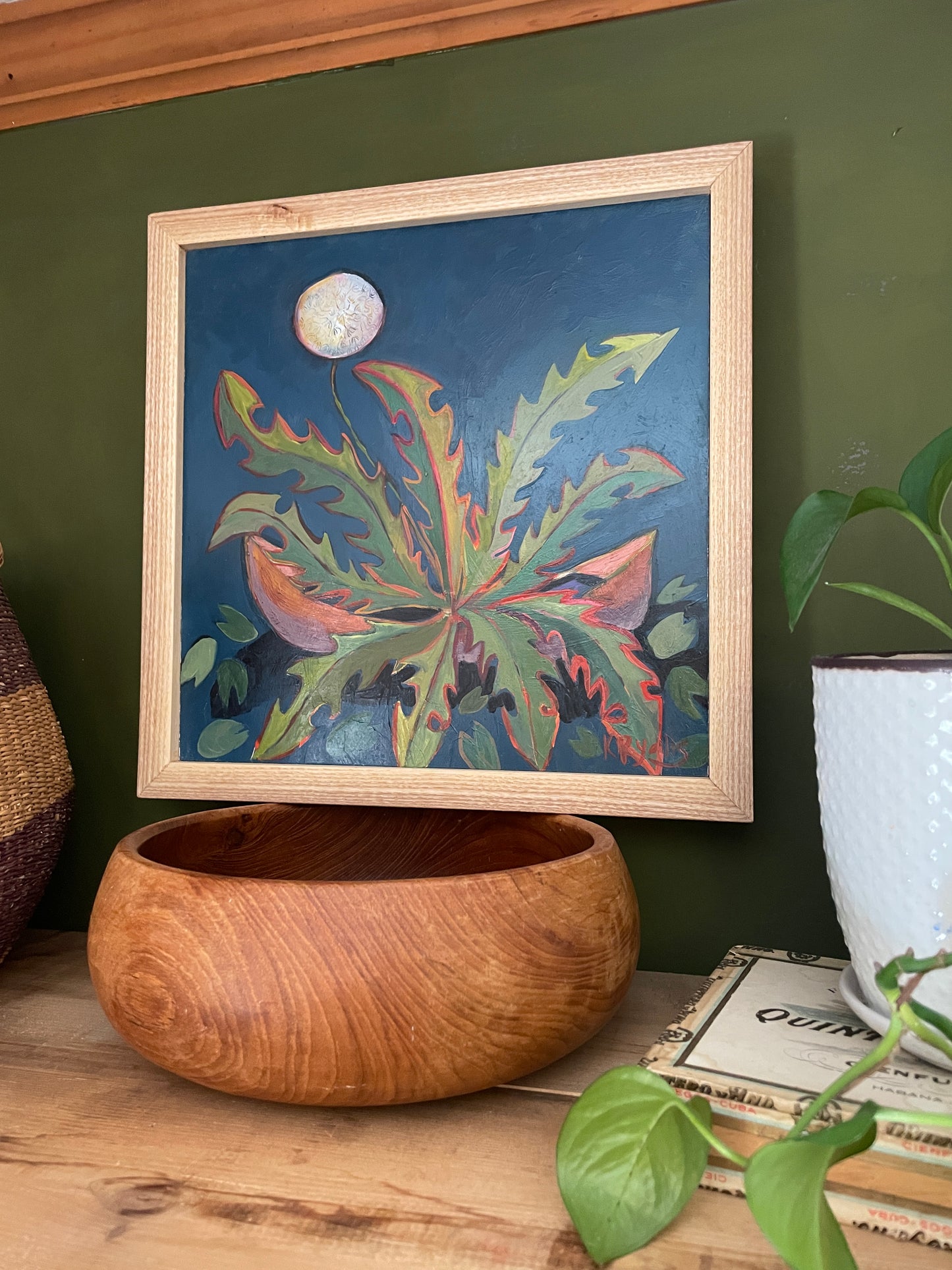 Dandelion Paddle ORIGINAL oil framed