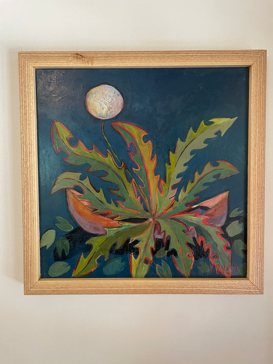 Dandelion Paddle ORIGINAL oil framed