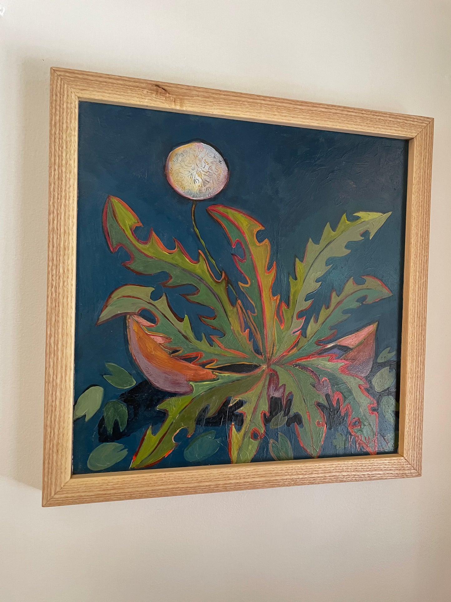 Dandelion Paddle ORIGINAL oil framed