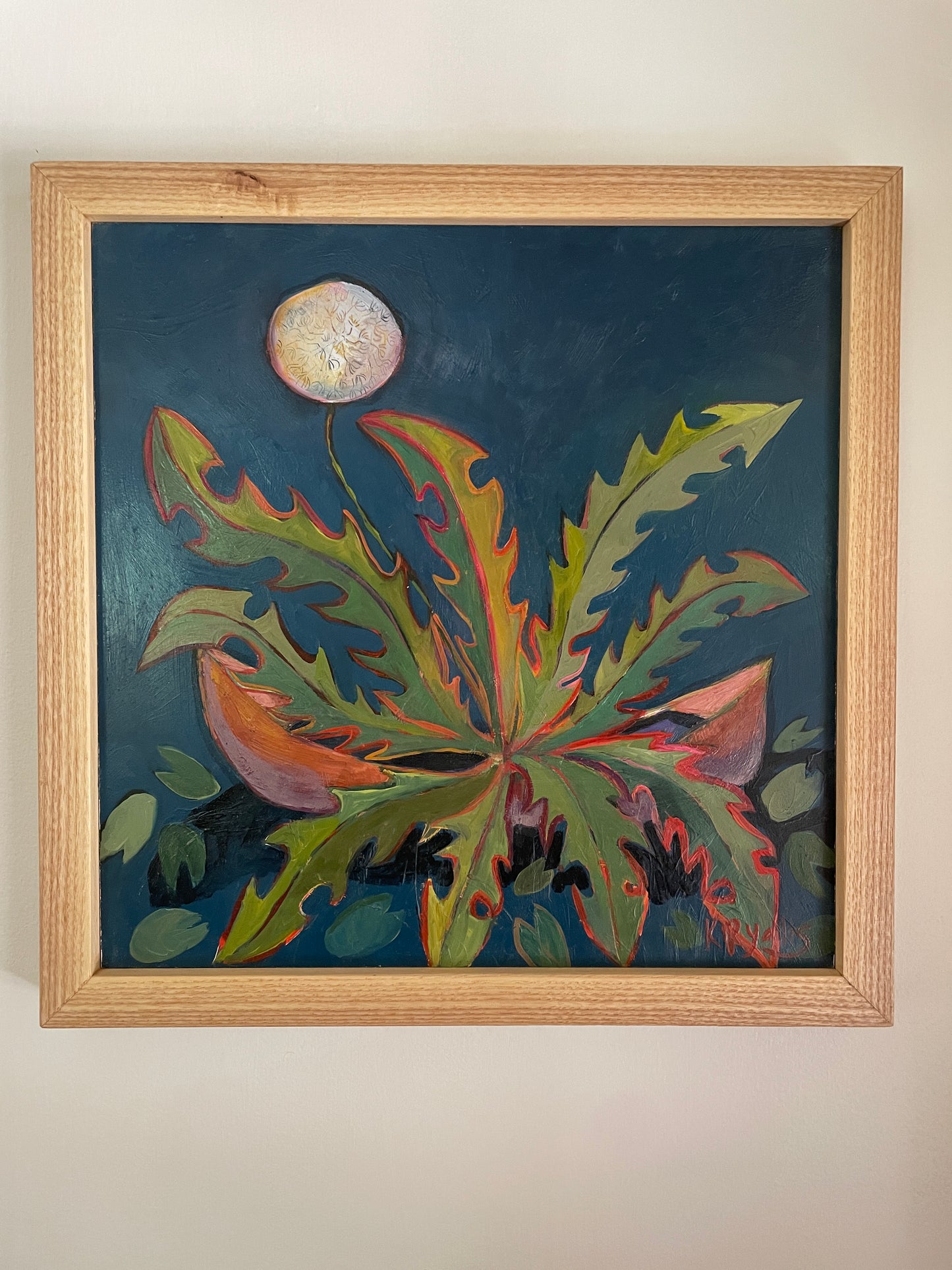 Dandelion Paddle ORIGINAL oil framed