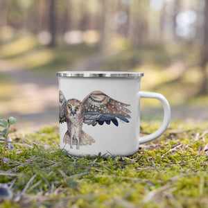 Grandfather Mountain, Northern Saw-whet owl Enamel Mug