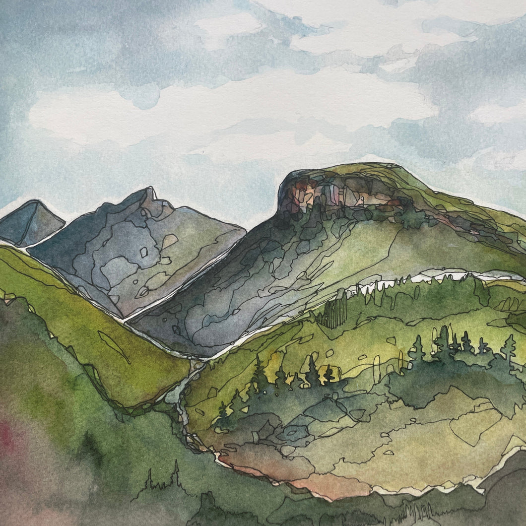 Shortoff Mountain, Linville Gorge ORIGINAL 9x12