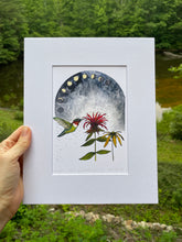 Load image into Gallery viewer, Hummingbird and Bee Balm PRINT 5x7, 8x10, 11x14”