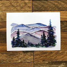 Load image into Gallery viewer, Blue Ridge Mountains North Carolina  watercolor painting National Park Print kat ryalls