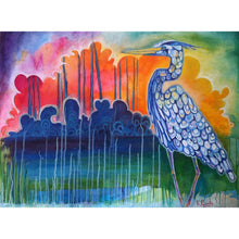Load image into Gallery viewer, New orleans blue heron sunset giclée print on archival fine art paper signed
