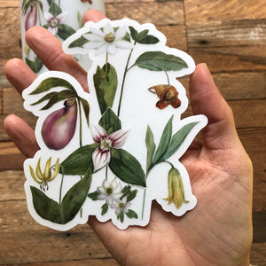 Wildflowers on clear vinyl decal