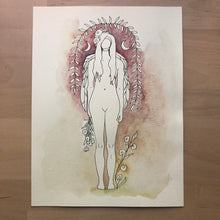 Load image into Gallery viewer, An original illustration and watercolor measuring 9x12&quot; on 100% cotton watercolor paper.