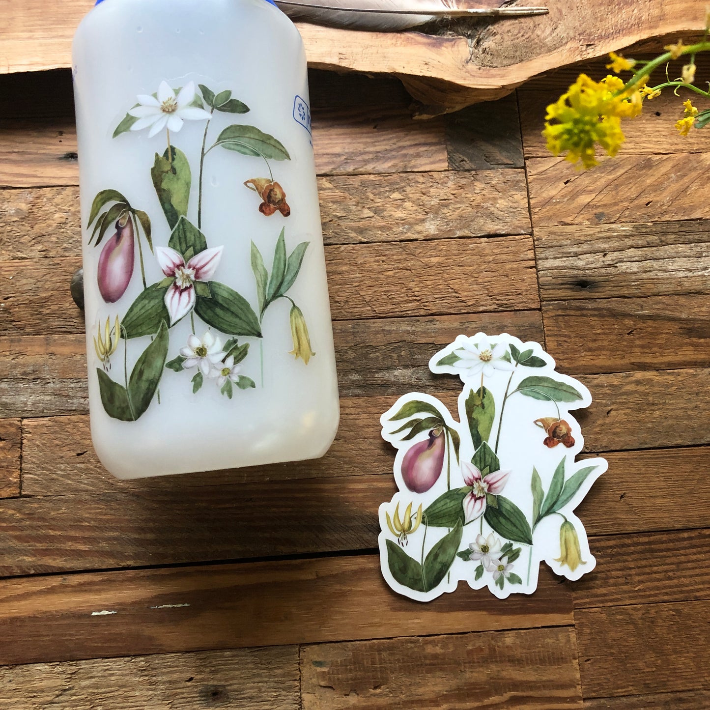 Wildflowers on clear vinyl decal