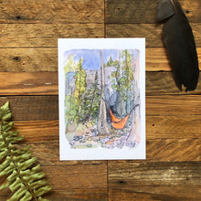 Load image into Gallery viewer, Mountain Hammock Watercolor PRINT 5x7, 8x10, 11x14&quot;