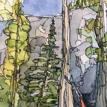 Load image into Gallery viewer, Mountain Hammock Watercolor PRINT 5x7, 8x10, 11x14&quot;